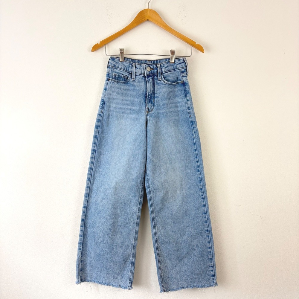 Old Navy Extra High-Waisted Wide-Leg Sky-Hi Straight Jeans Light Wash Sz 0